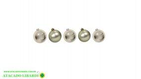 BOLA TUBO 8CM 5PCS CHAMPANHE NTB1805C