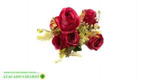 BUQUE ROSA BOTAO X10 VERMELHO 50CM 54756004