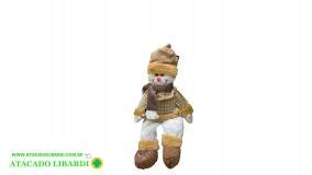 BONECO PELUCIA SENTADO 40CM MOCHA PERNA MOLE XTS7511