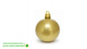 BOLA METALIZADA GLITTER  20CM DOURADO 61394DR