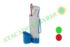 PORTA ESCOVA DENTAL PLAST C/TAMPA 20CM PR434