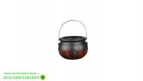 BALDE PLAST CALDERAO HALLOWEEN 15CM PRETO/VERMELHO 52299001