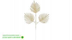 FOLHA C/GLITTER 32CM DOURADO 98104001