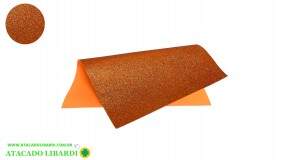 FOLHA EVA LARANJA GLITTER 40X48CM 2MM 5UNI PE3506