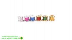 ENFEITE PENDENTE 3CM 6PCS TAMBOR COLOR NT0360