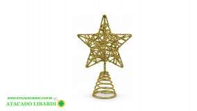 PONTEIRA 16X13CM ESTRELA BRILHO COLOR NATP11