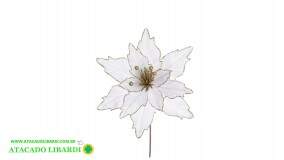 BICO PAPAGAIO AVELUDADO 40CM C/GLITTER BRANCO 99486004