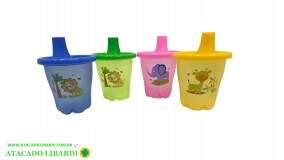 COPO INFANTIL PLAST 10CM C/CANUDO COLOR MS10004