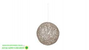 BOLA DECORADA ARAMADA 15CM CHAMPANHE 77865003
