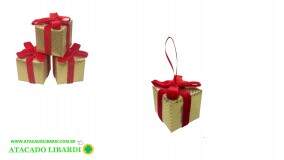 ENFEITE PENDENTE  PRESENTE 7X7X8,5CM  WF1743