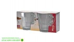 CANECA 10CM 280ML VIDRO 2PCS VDA09225