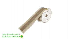 FITA ARAMADA LINHO C/COSTURA 6,3CMX9,14M BEGE/DOURADO 57793011