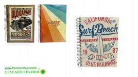 CADERNO 10M/160F CD ESPIRAL VINTAGE 6719
