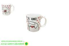 CANECA CERAM 300ML 9CM FLORK NAMORADOS UT1134