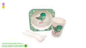 PRATO INFANTIL C/TALHERES 4PCS CLA16084