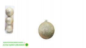 BOLA TUBO C/GLITTER  10CM C/3PCS 60143CH