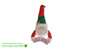 BONECO NATAL PAPAI NOEL VERMELHO VERDE 60X30 CM 89402001