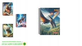 CADERNO 1/4 1M/96F CD ESPIRAL DINO 2636