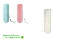 PORTA ESCOVA DENTAL PLAST C/TAMPA 20CM TRC0716