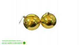 BOLA LISA 6CM C/2UNI DOURADO WF2266-2DR