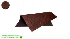 FOLHA EVA MARROM GLITTER  40X48CM 2MM 10UNI  FE052291