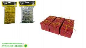 ENFEITE PENDENTE  PRESENTE 6PCS 5CM  NTA10773