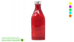 GARRAFA VIDRO COLOR 1L RETRO C/TAMPA 15373