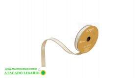 FITA ARAMADA VELUDO 1,5CMX9,14M DUPLA FACE OFF WHITE CHAMPANHE 93237003