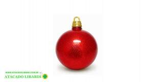 BOLA METALIZADA GLITTER  20CM VERMELHO 61394VR