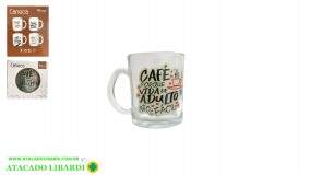 CANECA VIDRO 9CM 320ML DEC  VDA09033