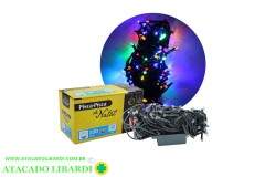 PISCA 100 LED 9M COLOR 127V 8F FIO VERDE NTL7100C127V
