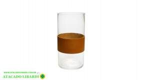 VASO DECORATIVO VIDRO 10X20X10CM  DVA624