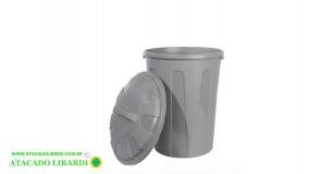 LIXEIRA PLAST 25L 32,5X38CM C/TAMPA CHUMBO 123CH