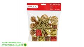 ENFEITE PENDENTE KIT 13PCS BOLA C/PONTEIRA  WF1552