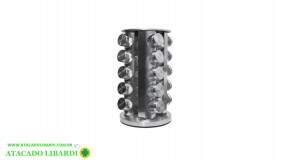 PORTA CONDIMENTO INOX C/SUPORTE GIRATORIO 20PCS HU66428