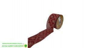 FITA ARAMADA C/GLITTER  JUTA C/COSTURA VERM DOUR 6,3X914CM 77598004