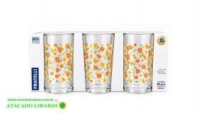 CONJ COPO VIDRO 200ML 10CM 6PCS DECORADO 319081