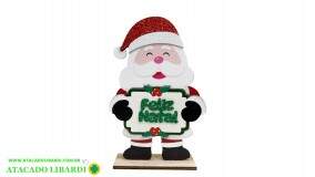 PLACA PAPAI NOEL DECORATIVA MDF 12 X18X4CM NATM0110