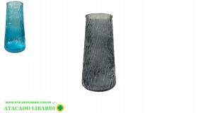 VASO VIDRO CILINDRO 20X10CM TRABALHADO 193369