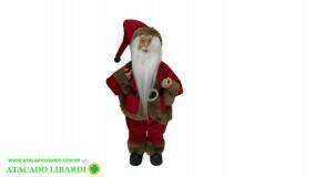 BONECO NATAL PAPAI NOEL TRADICIONAL VERMELHO BEGE 30CM A0651001