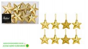ENFEITE PENDENTE ESTRELA 8UND 7CM KX7610
