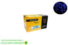 PISCA CASCATA 240 LED 4,3M AZUL 127V 8F FIO TRANSP NTL1240A127V