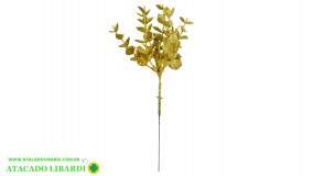 FOLHA EUCALIPTO 26CM DOURADO GLITTER FLB41D