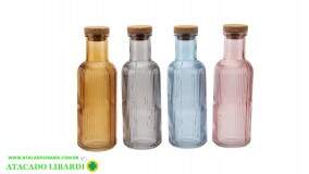 GARRAFA VIDRO GRACE COLOR 1L C/TAMPA 26622