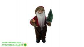 BONECO NATAL PAPAI NOEL TRADICIONAL VERMELHO MARROM 30CM A0653001