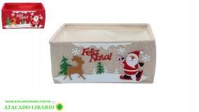 CESTO FELTRO 31X22X14CM FELIZ NATAL NTG90004