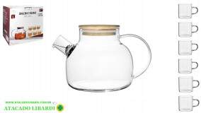 CHALEIRA VIDRO 1L C/ 6 CANECAS DT8120