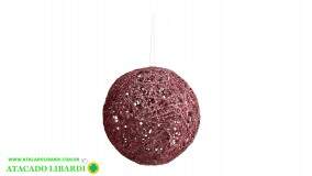 BOLA ARAMADA12CM C/GLITTER  ROSA  77864004