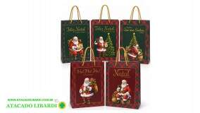 SACOLA HOT STAMP NOEL VINTAGE 28X37X12CM SCX0174