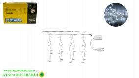 PISCA CASCATA 240 LED 4,3M BRANCO 220V 8F FIO TRANSP NTL1240B220V
